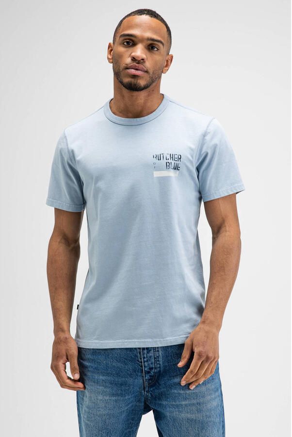 BUTCHER OF BLUE Heren Polo's & T-shirts Army Brush Tee Lichtblauw - Foto 5
