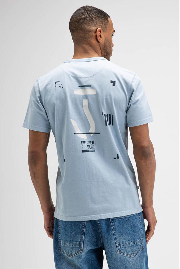 BUTCHER OF BLUE Heren Polo's & T-shirts Army Brush Tee Lichtblauw - Foto 6