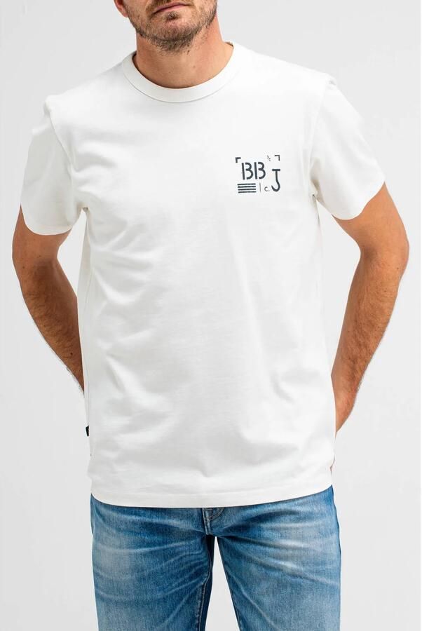 BUTCHER OF BLUE Heren Polo's & T-shirts Army Stencil Tee Wit - Foto 2