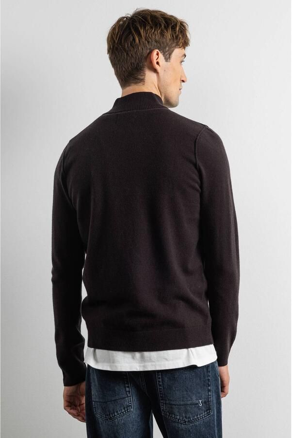 BUTCHER OF BLUE Heren Truien & Vesten Clifden Halfzip Bruin - Foto 6