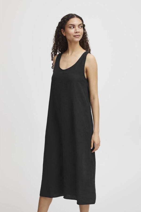 B.Young Midi-jurk van een mix van linnen en viscose model 'Falakka'