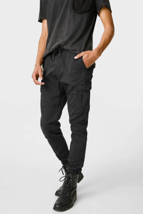 C&A regular fit cargo broek zwart