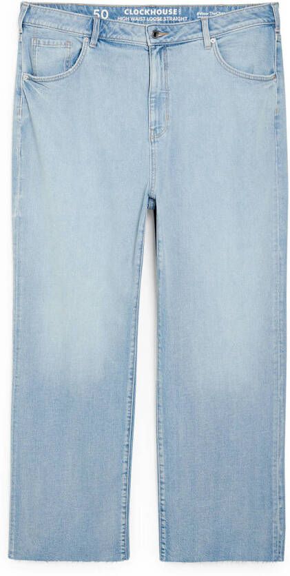 C&A Clockhouse high waist straight jeans light blue denim