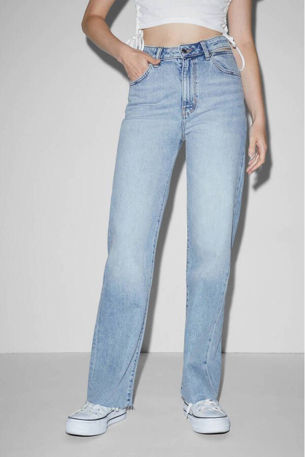 C&A Clockhouse high waist straight fit jeans light blue denim