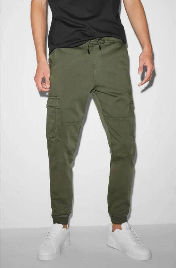 C&A Clockhouse slim fit cargo broek olijfgroen