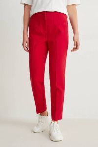 C&A cropped high waist tapered fit broek rood