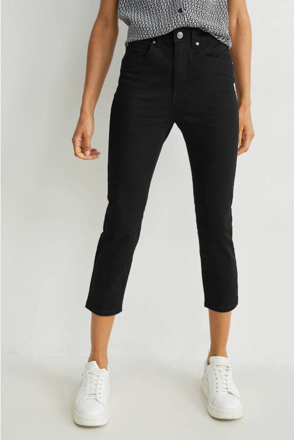 C&A cropped skinny broek zwart