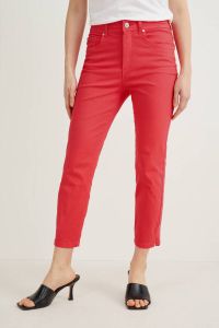 C&A cropped slim fit broek rood