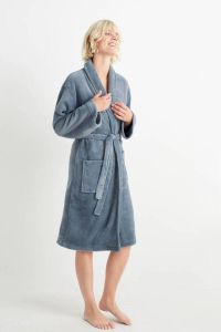 C&A fleece badjas grijsblauw