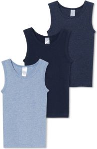 C&A hemd set van 3 donkerblauw lichtblauw