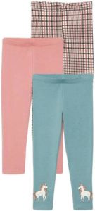 C&A legging set van 3 roze blauw