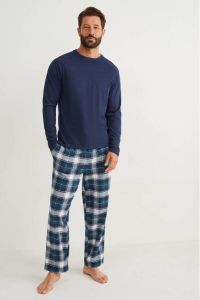 C&A pyjama blauw wit