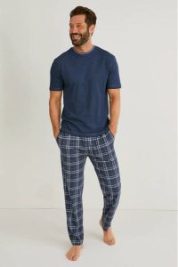 C&A pyjama met ruit blauw