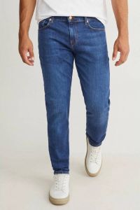 C&A slim fit jeans met studs blauw