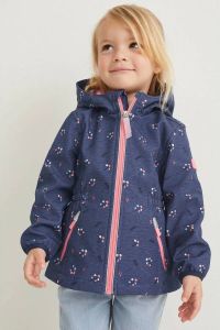 C&A softshell jas met all over print blauw roze