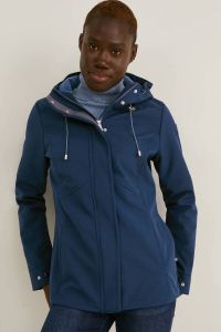 C&A softshell jas van gerecycled polyester donkerblauw