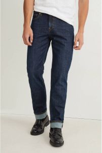 C&A straight fit jeans met studs donkerblauw