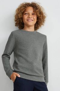 C&A sweater met textuur grijs