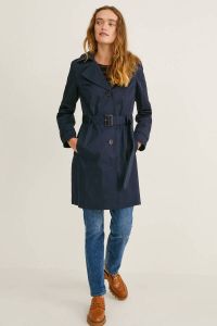 C&A trenchcoat jas met ceintuur donkerblauw