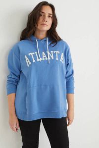 C&A XL hoodie met tekst blauw wit
