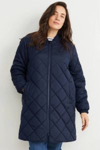 C&A XL quilted gewatteerde jas donkerblauw