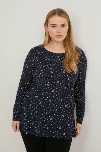 C&A XL top met all over print donkerblauw