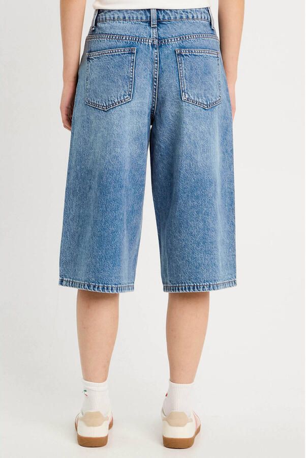 Cache baggy high waist short medium blue denim - Foto 3