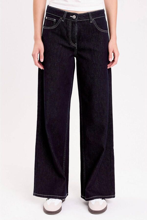 Cache baggy jeans dark blue denim