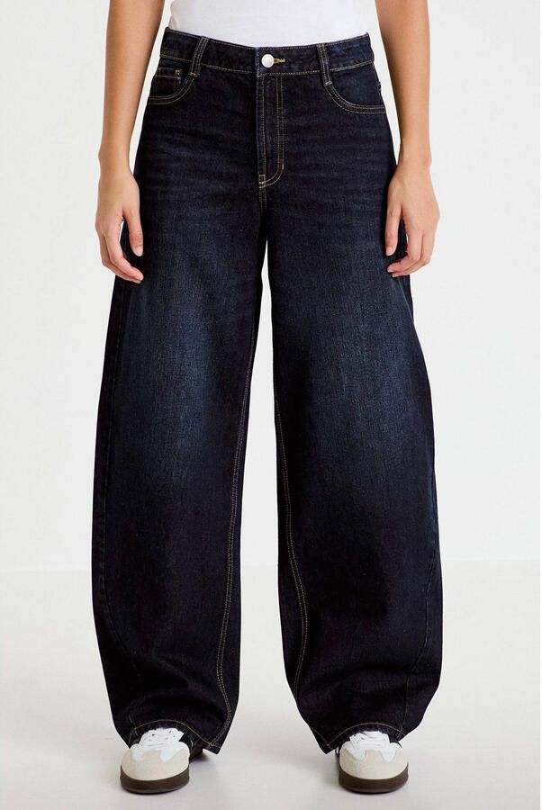 Cache barrel jeans donkerblauw