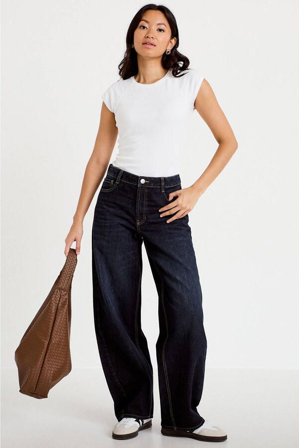 Cache barrel jeans donkerblauw - Foto 3