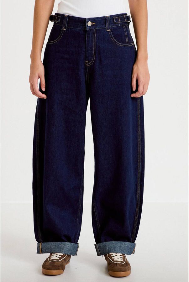 Cache barrel jeans donkerblauw