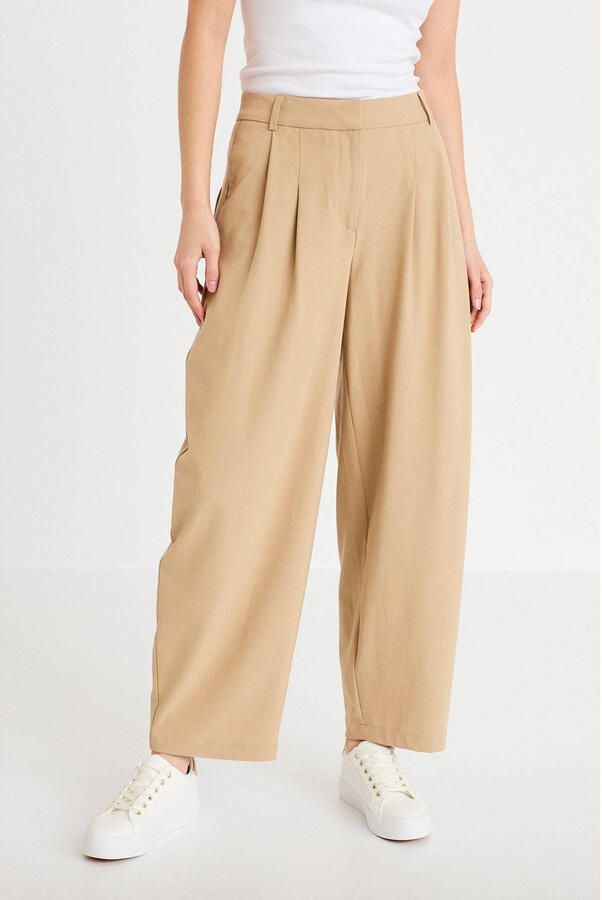 Cache barrel regular waist pantalon zand - Foto 2