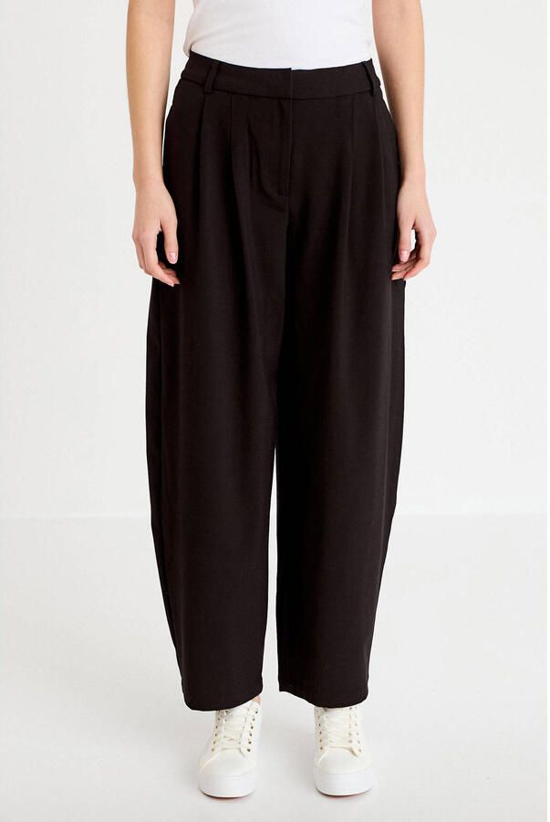 Cache barrel regular waist pantalon zwart