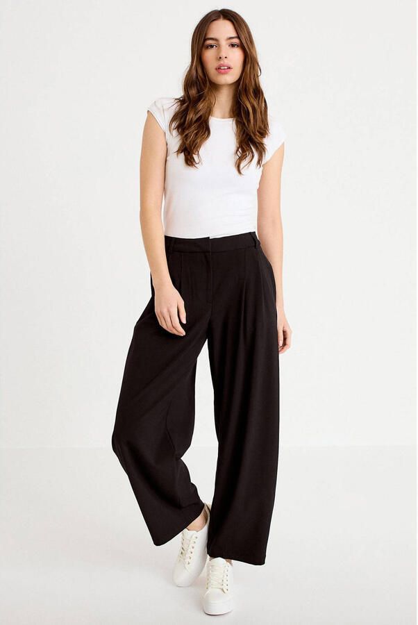 Cache barrel regular waist pantalon zwart - Foto 3