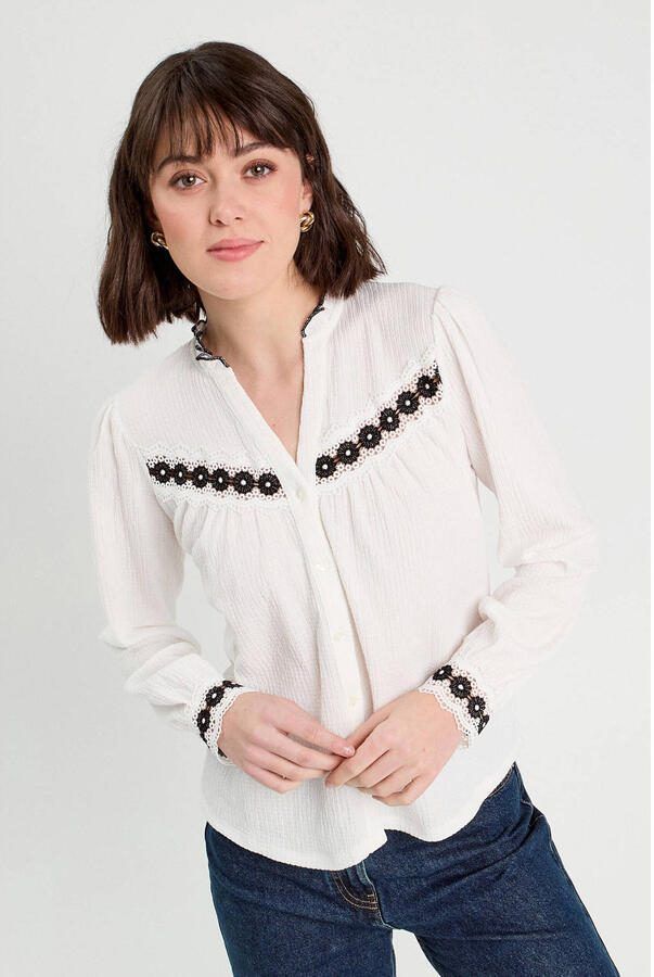 Cache blouse ecru - Foto 3