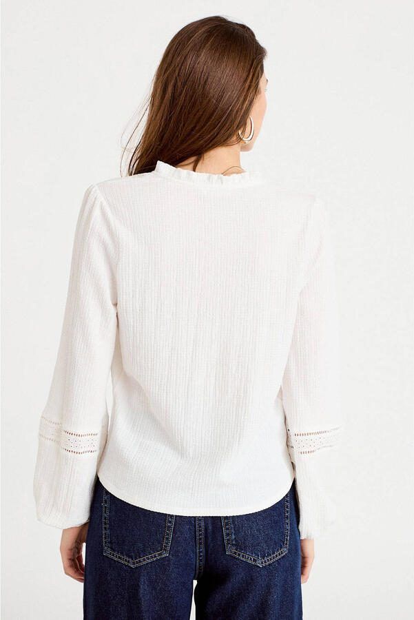 Cache blouse ecru - Foto 3