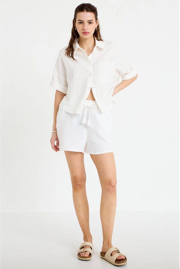 Cache blouse ecru - Foto 2