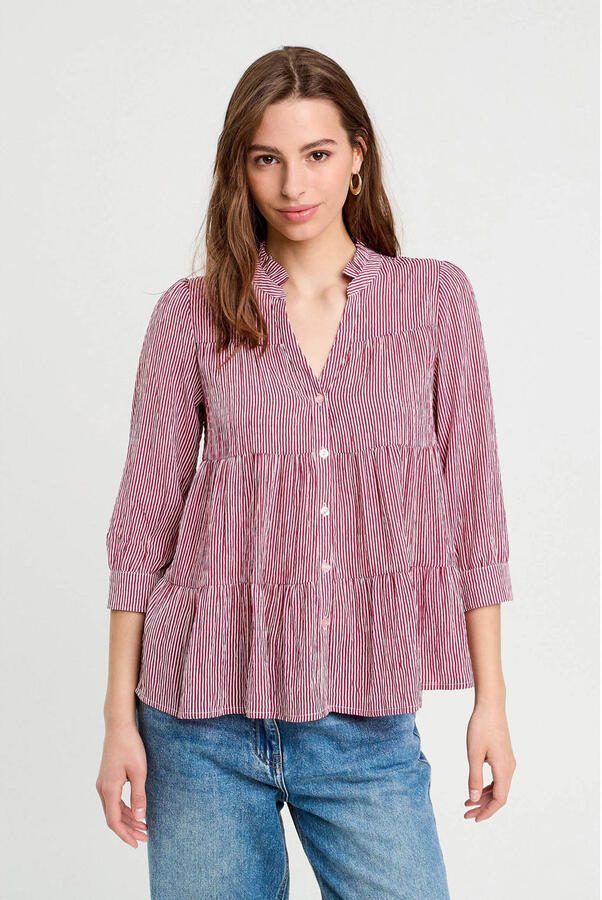 Cache blouse donkerrood wit