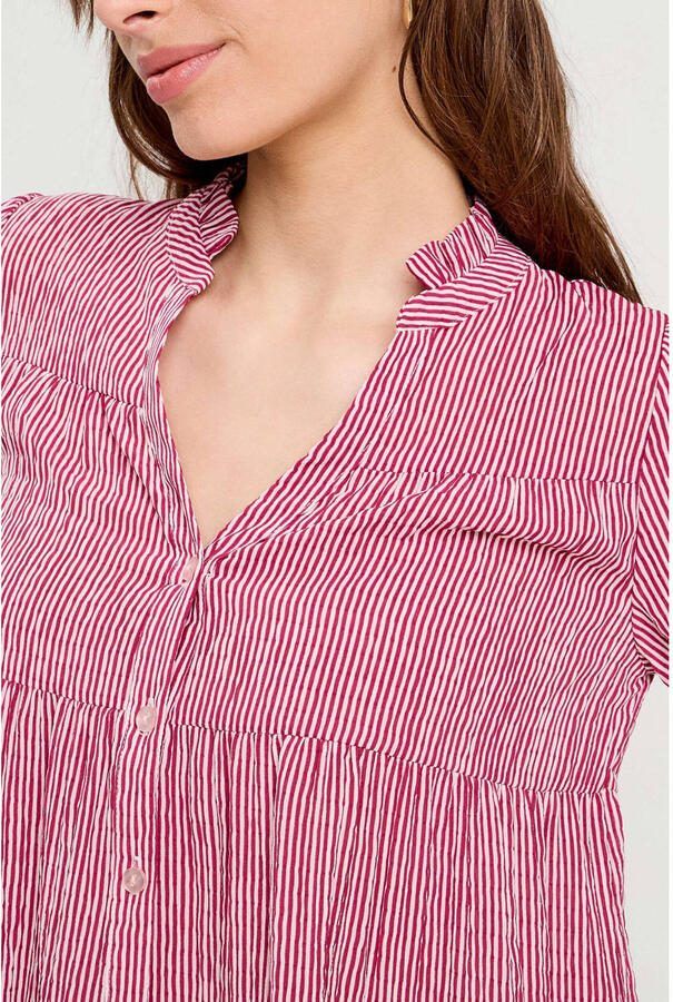 Cache blouse donkerrood wit - Foto 2