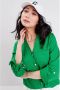 Cache blouse met linnen groen - Thumbnail 1