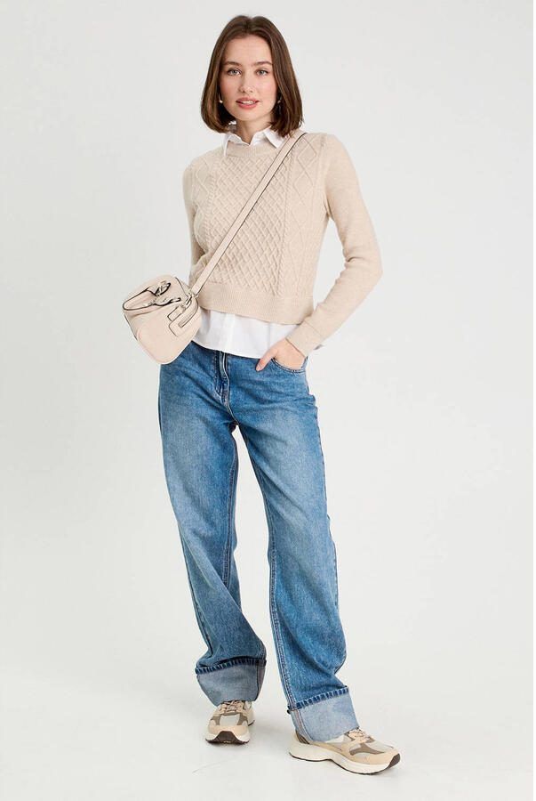 Cache blouse trui beige wit - Foto 3