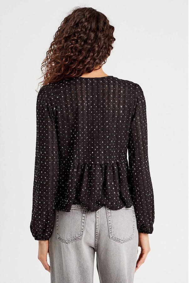 Cache blouse zwart met glitter - Foto 3