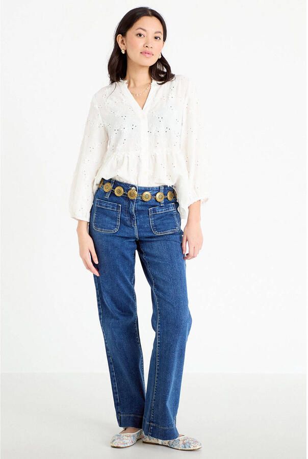 Cache blousetop ecru broderie - Foto 2