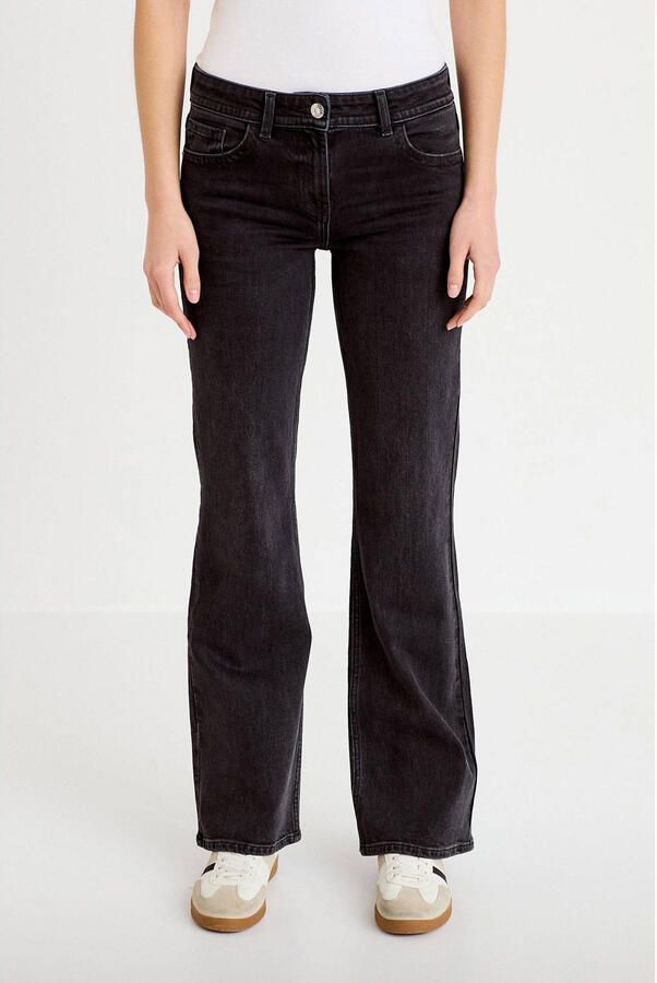 Cache bootcut jeans black denim