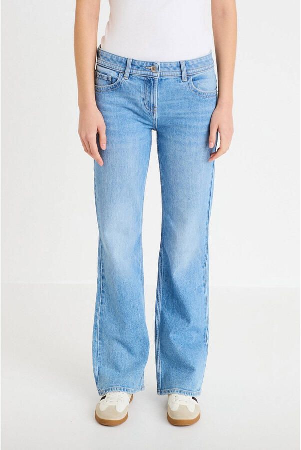 Cache bootcut jeans light blue denim
