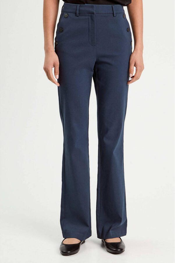 Cache bootcut regular waist casual broek marineblauw