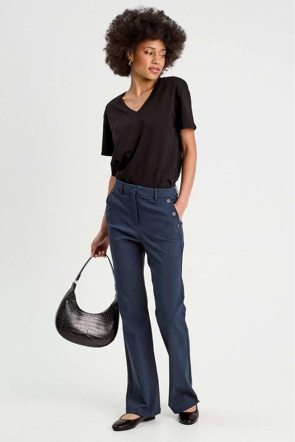 Cache bootcut regular waist casual broek marineblauw - Foto 3