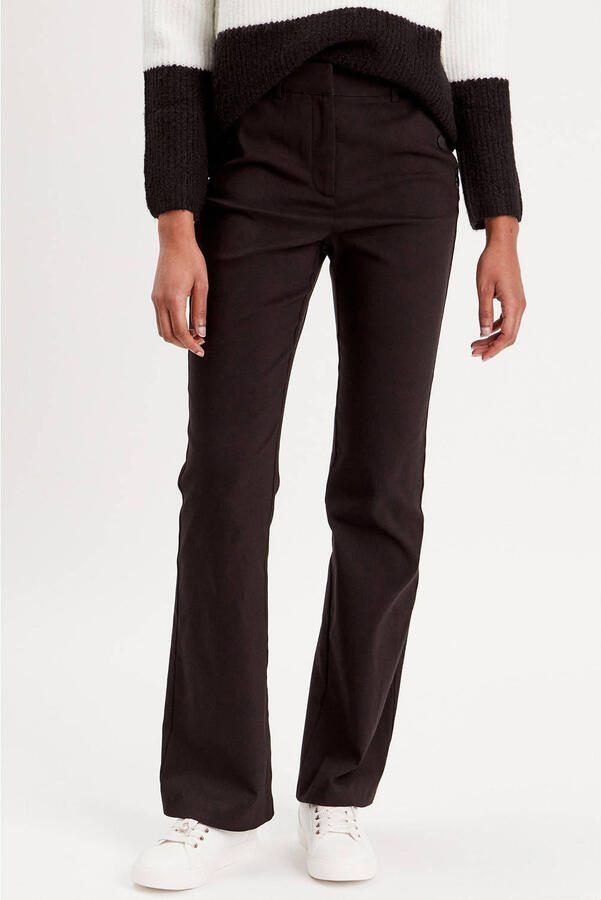 Cache bootcut regular waist casual broek zwart