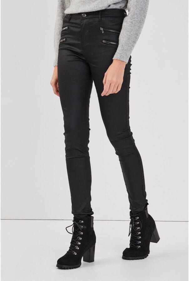 Cache coated high waist skinny jeans zwart