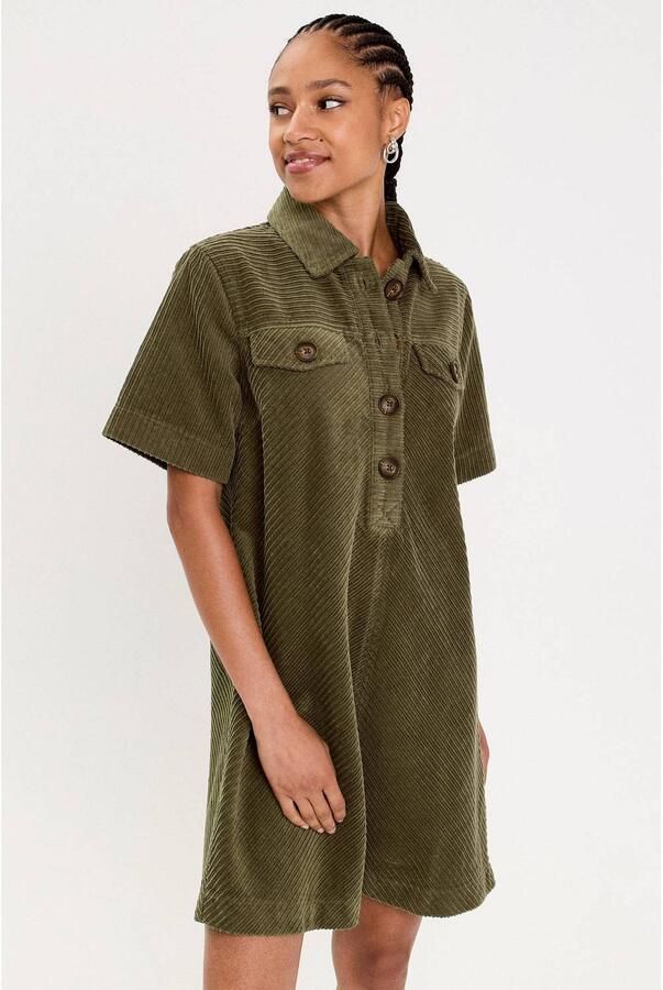 Cache corduroy korte jurk stone gray